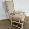 Pair of French Oak Arm Chairs and Ottoman 79006