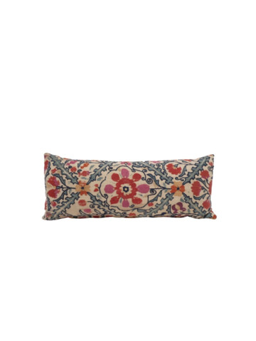 18th Century Turkish Silk Embroidery Lumbar Pillow 76077