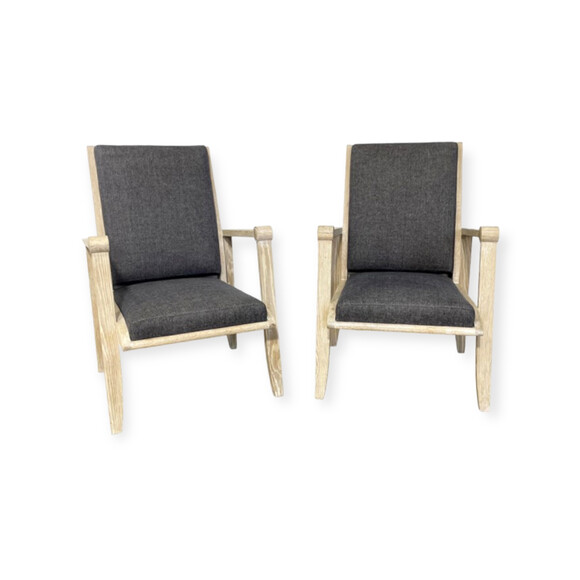 Lucca Studio Edgar Oak Arm Chairs 60983