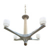 Limited Edition Polished Aluminium and Oak Chandelier 38095