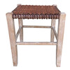 Lucca Studio Thelma Woven Leather Stool 34616