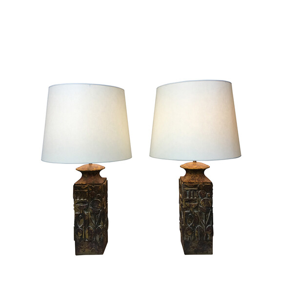 Pair of Large Scale Ceramic Vintage Modernist Lamps 41574