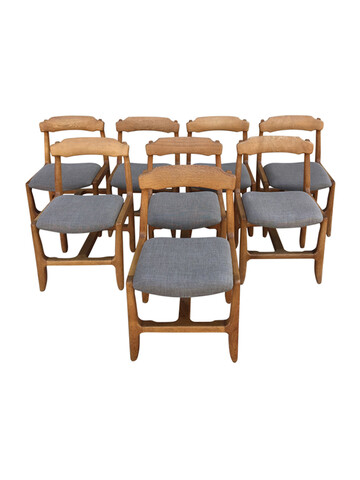 Set of (8) Guillerme & Chambron Dining Chairs 42698