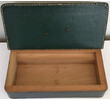 Mid Century French Stitched Green Leather 