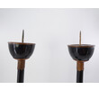 Antique Japanese Black Lacquer Candle Sticks 49676