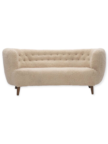 Danish 1930's Sofa Newly Upholstered in Shearling 64055
