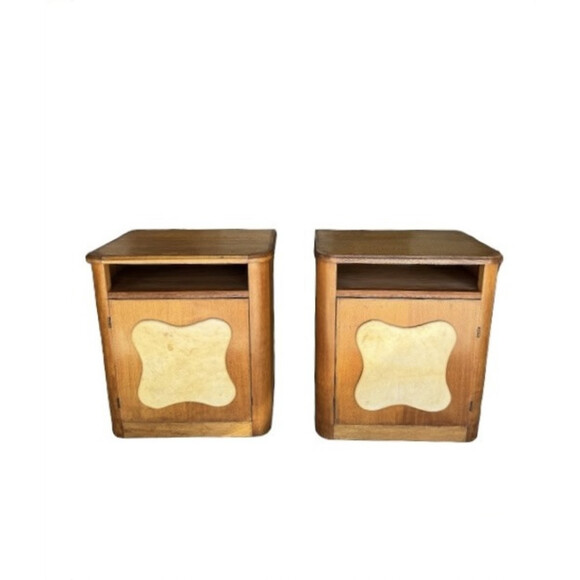 Pair of French Parchment Nightstands 74995