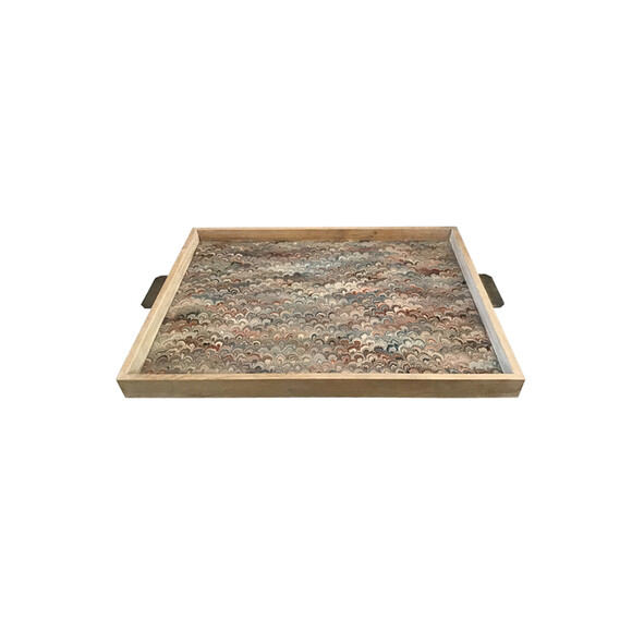 Limited Edition Oak Tray With Vintage Marbleized Paper 37230