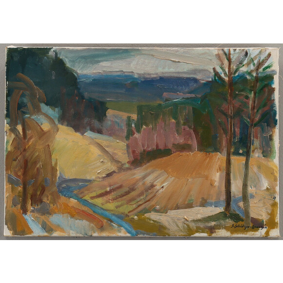 Mid Century Swedish Oil Painting Autumn Landscape 75002