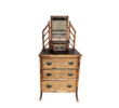 French Bamboo and Chinoiserie Commode with Mirror 65938