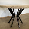 Limited Edition Dining Table with Iron Base and Bleached Burl Top 72626