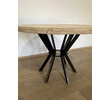 Limited Edition Dining Table with Iron Base and Bleached Burl Top 72626