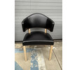 Set of (6) Danish Black Leather Dining Chairs 78991