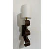 Pair of Lucca Studio Currier Sconces in Bronze and Leather 75982