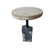 Lucca Studio Ingrid Round Oak and Stone Side Table 60707
