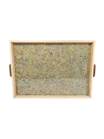 Limited Edition Designed Oak Tray with Vintage Italian Marbleized Paper 47186