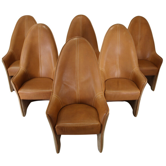 Set of 6 DeSede Leather Dining Chairs 35605