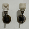 Lucca Studio Pair of Georgie Alabaster and Bronze Sconces 77765