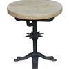Belgian Industrial Iron and Oak Side Table 33591