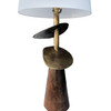 Single Lucca Studio Bronze and Wood Lamp. 41278