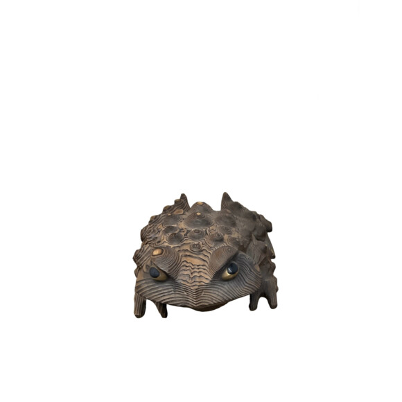 Large Meiji Period Carved Wooden Frog 74613