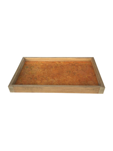 Limited Edition Oak Tray With Vintage Marbleized Paper 36554