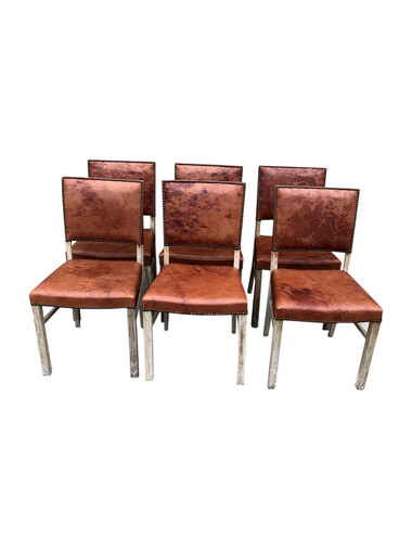 Set of (6) Danish Leather Dining Chairs 40640