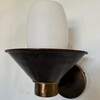 Limited Edition Pair of Bronze and Opaline Glass Sconces 74562