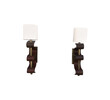 Pair of Limited Edition Bronze and Vintage Leather Sconces 36977