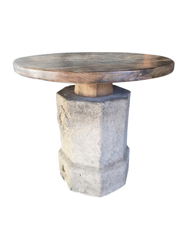 Limited Edition Wood and Cement Side Table 47201
