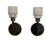 Lucca Studio Pair of Georgie Alabaster and Bronze Sconces 77767