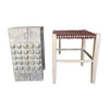 Lucca Studio Thelma Woven Leather Stool 39523