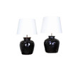 Pair of Antique Central Asia Glazed Black Ceramic Vessel Lamps 43917