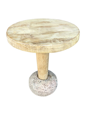 Limited Edition Oak and Stone Side Table 40255