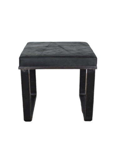 Lucca Studio Vaughn (stool) of black leather top and base 44335