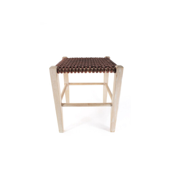 Lucca Studio Thelma Woven Leather Stool 64762