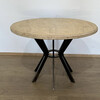 Limited Edition Dining Table with Iron Base and Bleached Burl Top 72626