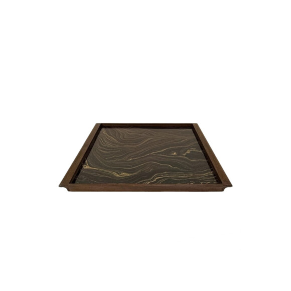 Limited Edition Walnut Tray with Vintage Italian Marbleized Paper 76016