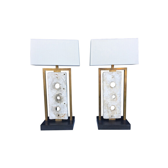 Pair of Limited Edition Industrial Element Lamps 32595