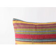 Antique Indigo Batik and Stripe Textile Pillow 58038