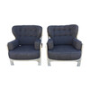 Pair of Rare Model Guillerme & Chambron Oak Armchairs 38567