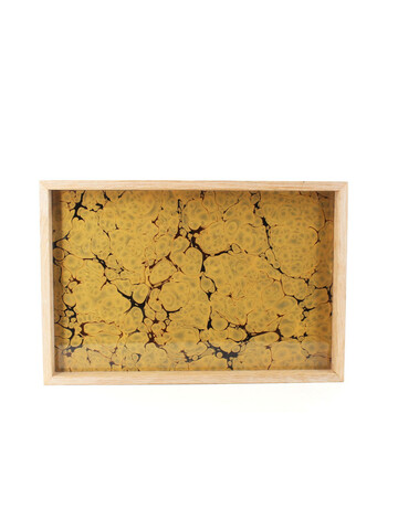 Limited Edition Oak Tray with Vintage Italian Marbleized Paper 49998