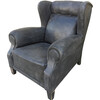 Vintage Black Leather Club Chair 36407