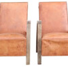 Pair of Mid Century French Leather Arm Chairs 62758