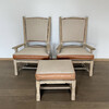 Pair of French Oak Arm Chairs and Ottoman 79006