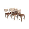 Set (6) Danish Dining Chairs with Vintage Leather Seats 34564