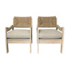 Pair of Lucca Studio Phoebe Oak Chairs with Linen Cushions 39922