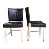Set of (4) Danish Black Leather Dining Chairs 37944