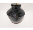 Vintage Central Asia Black Pottery Lamp 61600