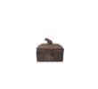 Primitive Wood Box with Bronze Pig Finial 68251